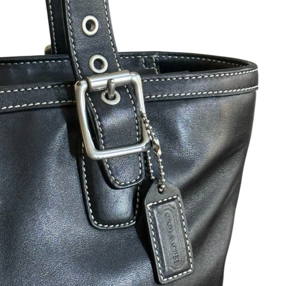 Authentic Coach Hampton Black Leather Tote Bag! - Picture 10 of 16